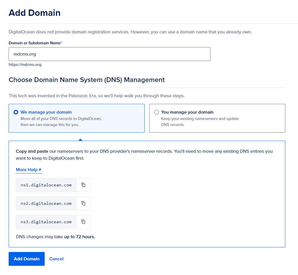 Set custom domain for your site on DigitalOcean App Platform