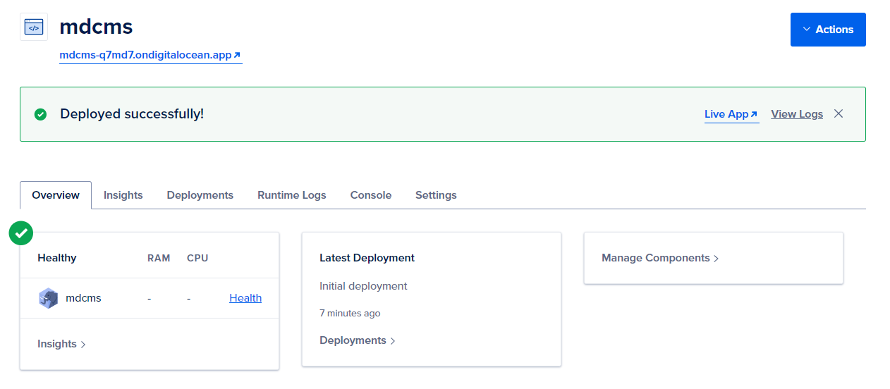 Deploy your app successfully on DigitalOcean App Platform